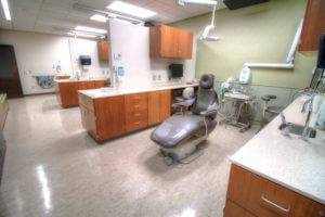 Dental Science Building University of Iowa - Dental Chair with Wood Cabinets